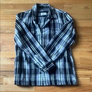 Plaid Utility Jacket in Black & White